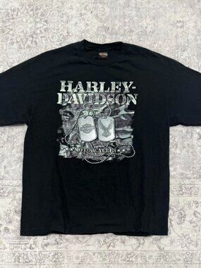 Harley Davidson graphic tee shirt exclusive Military overseas tour tshirt